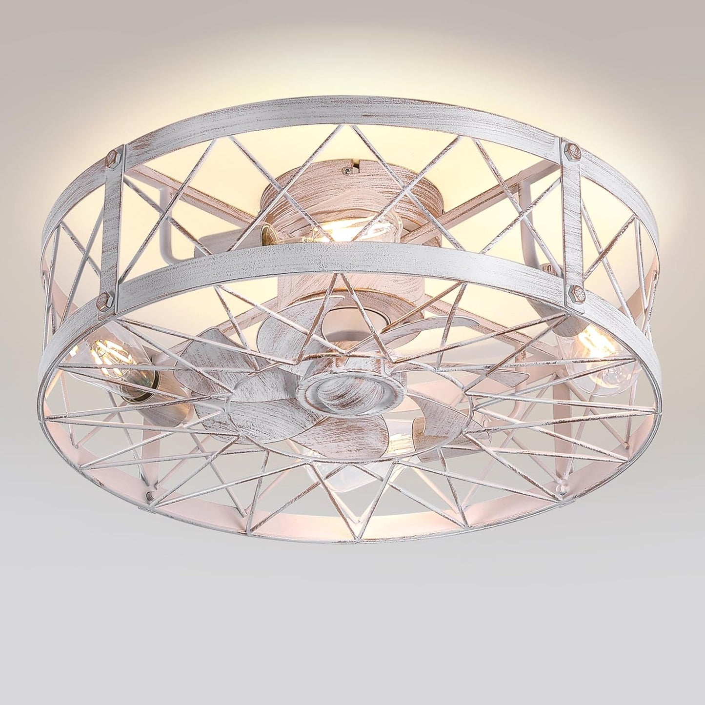 Retro Small Ceiling Fan with Light and Remote for Any Room