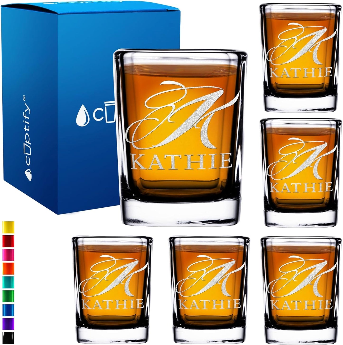 Personalized Shot Glasses Set of 6 Custom Engraved Gifts