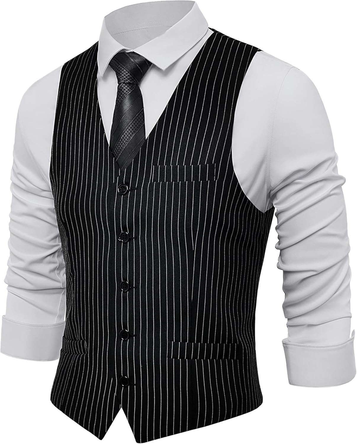 BABEYOND Men's Formal Suit Vest Slim Fit Waistcoat for Tuxedo