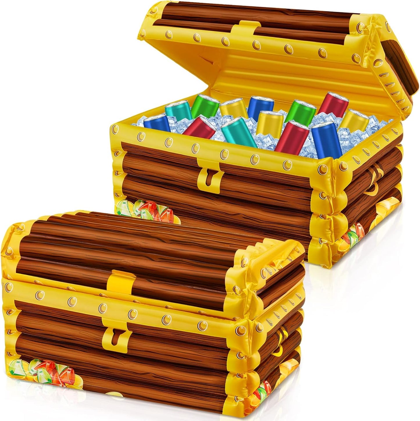 Inflatable Treasure Chest Cooler for Pirate Party Fun
