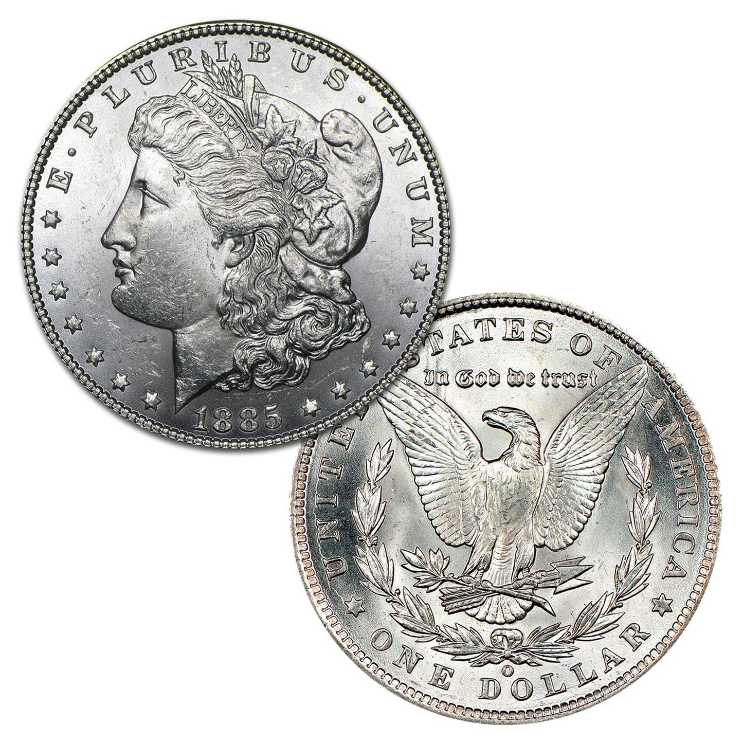 USA 1885 O Morgan Silver Dollar Coin - Brilliant Uncirculated