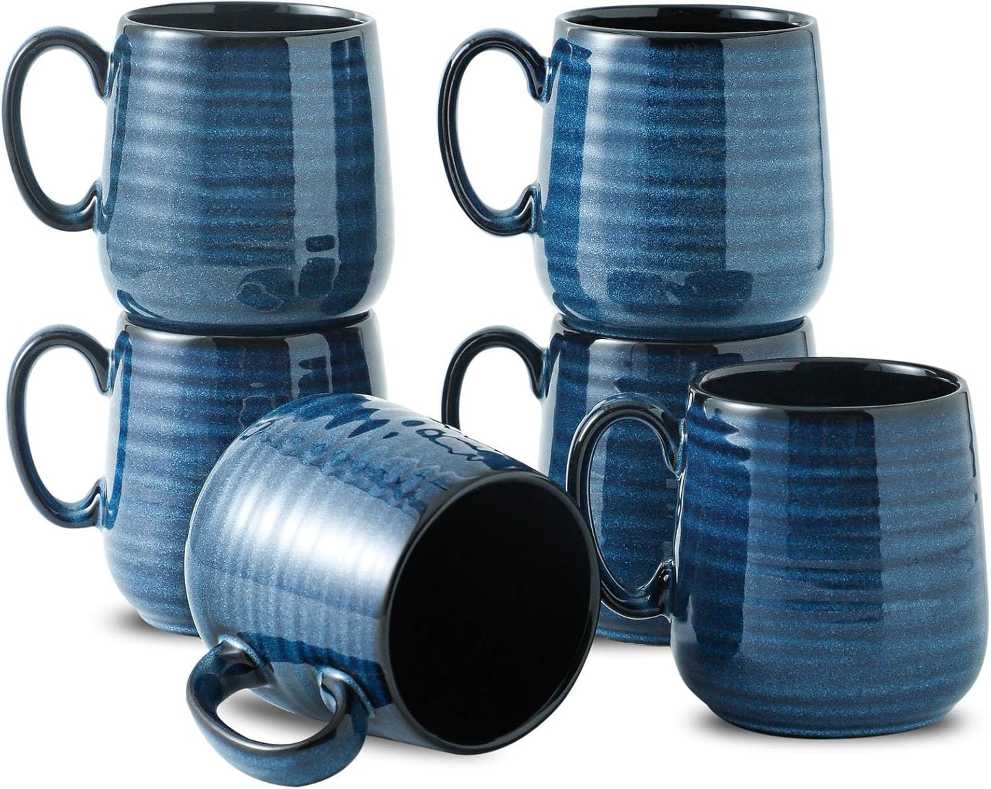 Hasense Espresso Cups Set of 6, 8 oz Ceramic Coffee Mugs