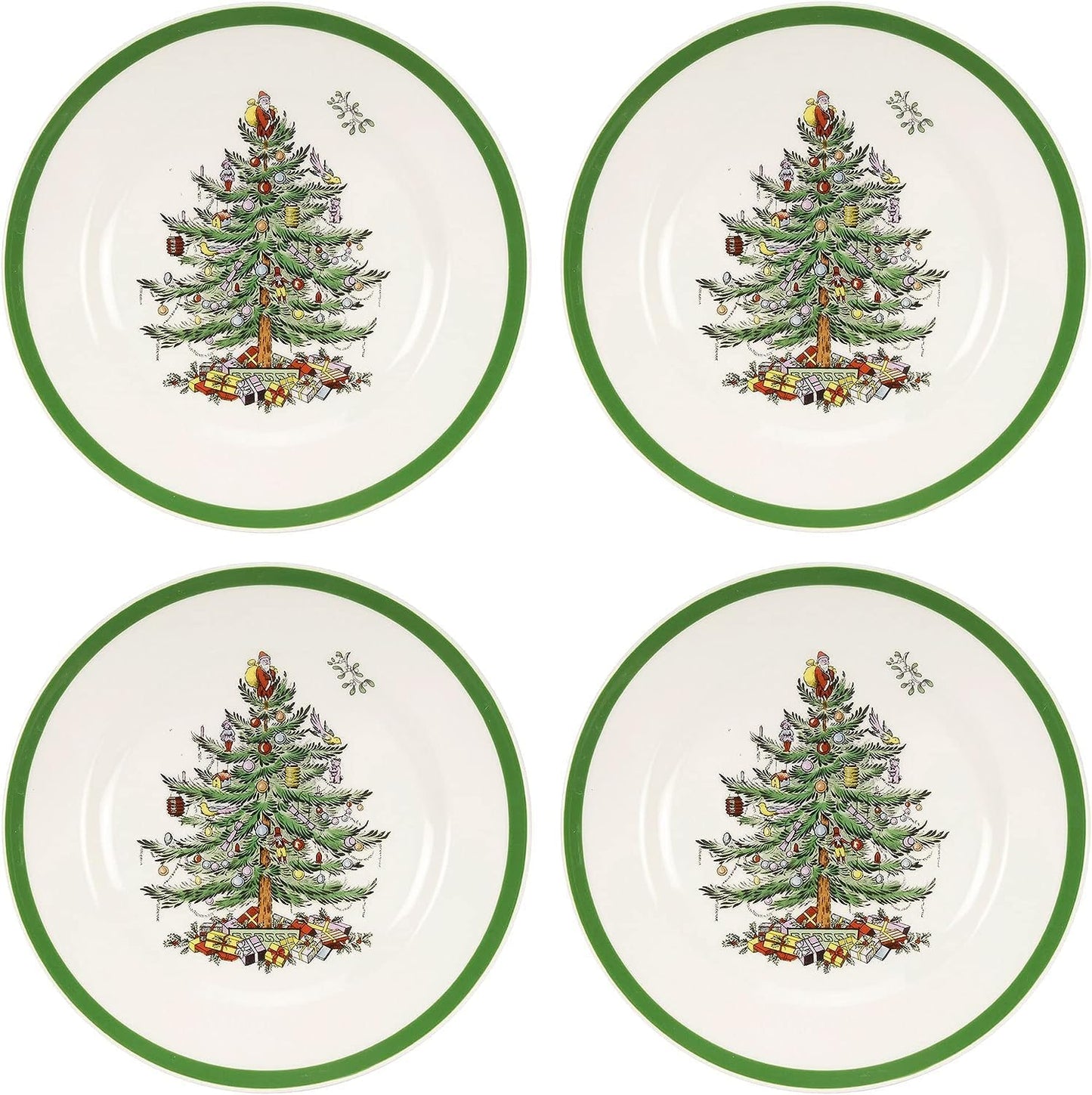 Spode Christmas Tree Salad Plate Set of 4 for Holiday Meals