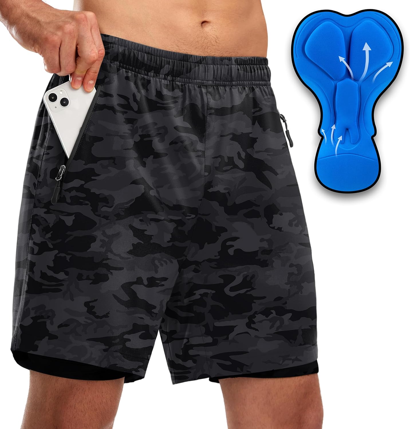 Bikewa Men's Mountain Bike Shorts with 3D Padding for Comfort