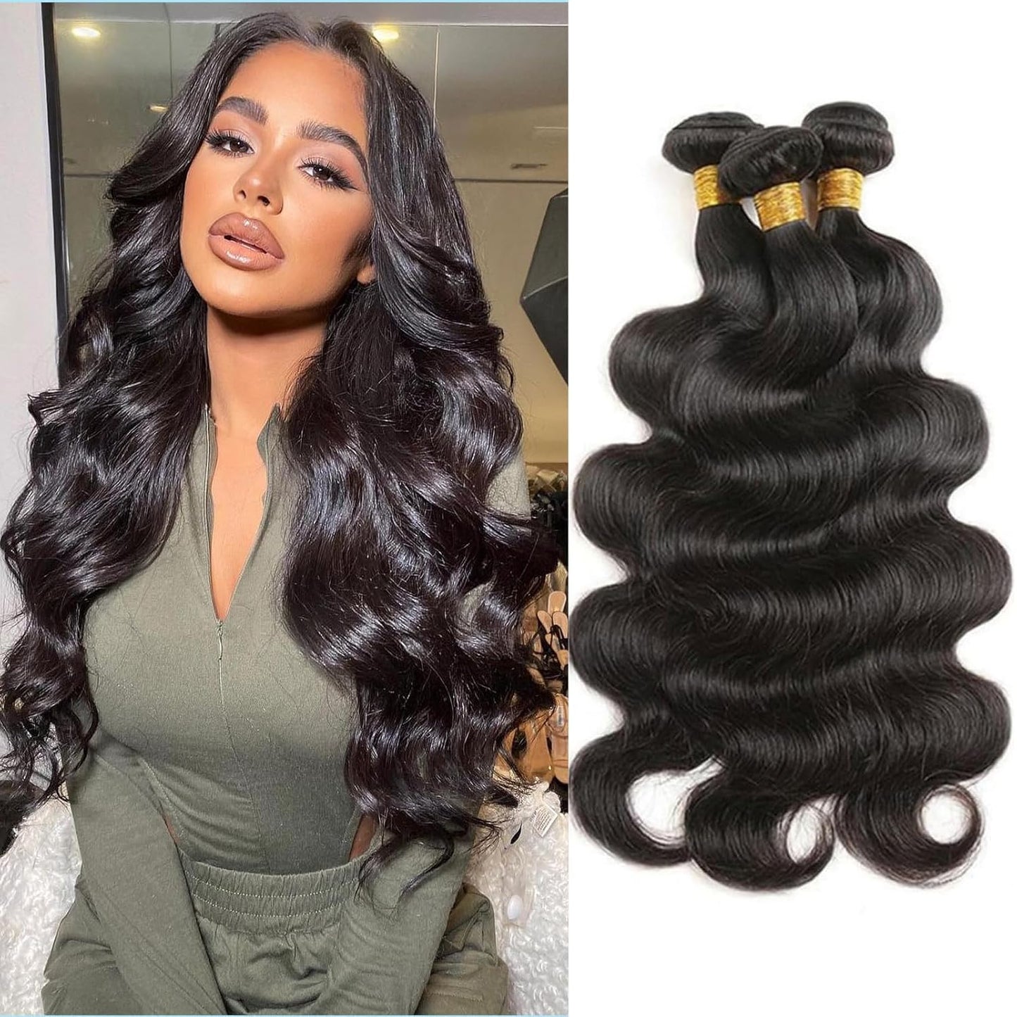 Body Wave Bundles Human Hair 12 Inch 100% Unprocessed Brazilian