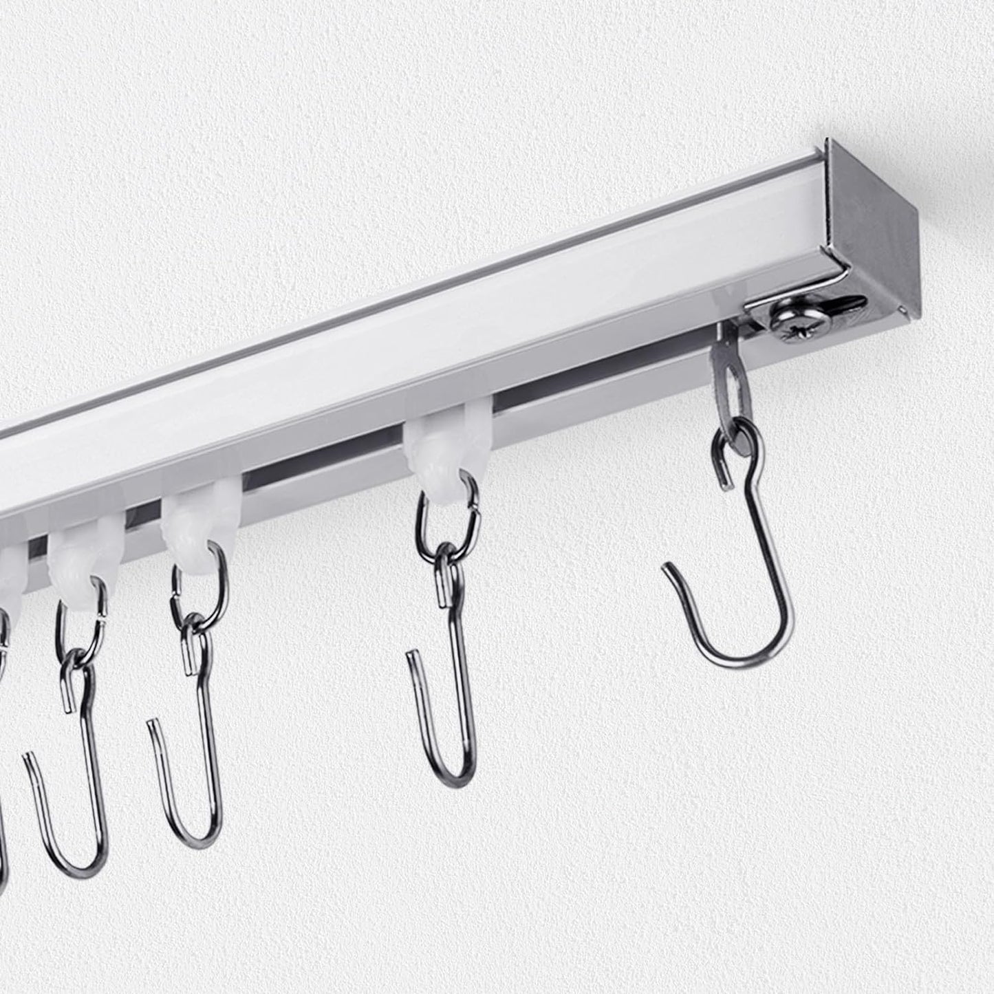 SOMINS Ceiling Curtain Track with Roller Hooks