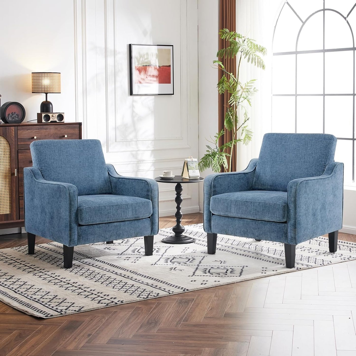 Mid Century Modern Accent Chair Set of 2 for Living Room