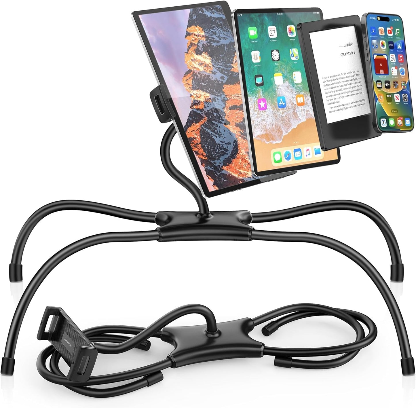 Adjustable Tablet Bed Stand Mount for Hands-Free Reading & Viewing