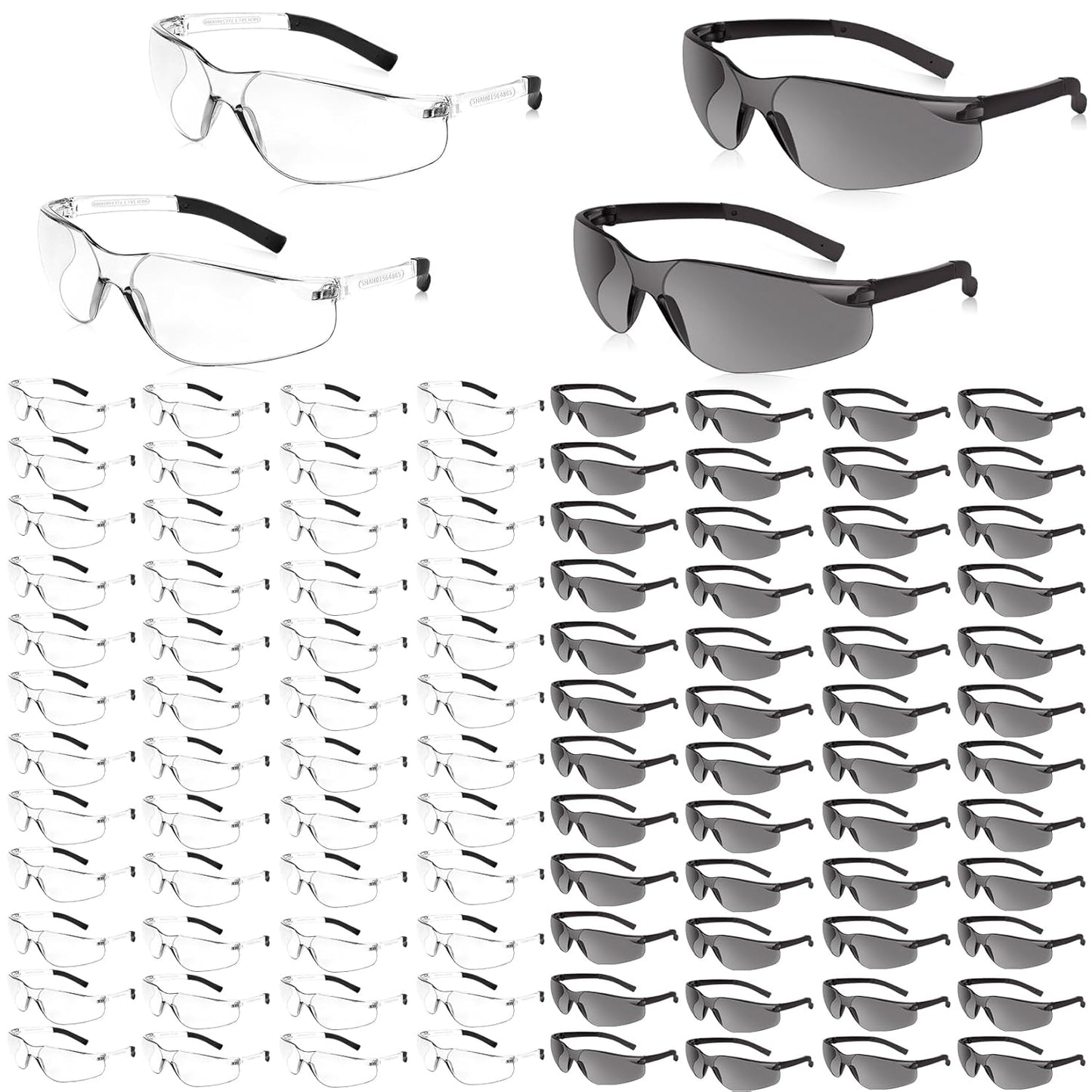 Safety Glasses Bulk of 100 ANSI Z87.1 Protective Eyewear