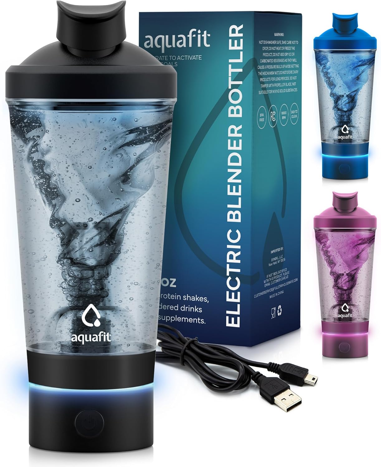 USB Rechargeable Electric Protein Shaker - Mix Anywhere! #AQUAFIT