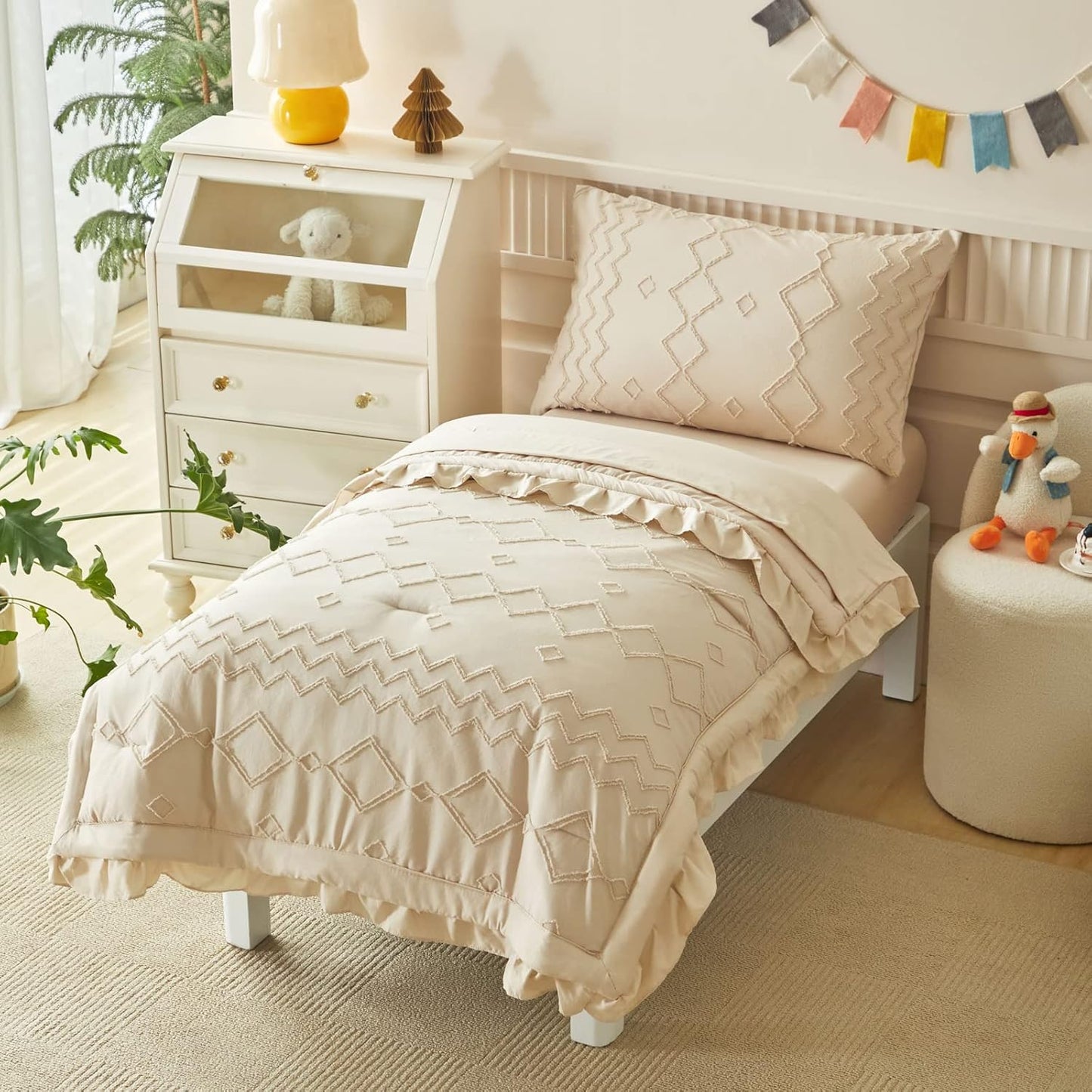 AIKASY Toddler Bedding Set 4 Pieces Super Soft Comforter Set