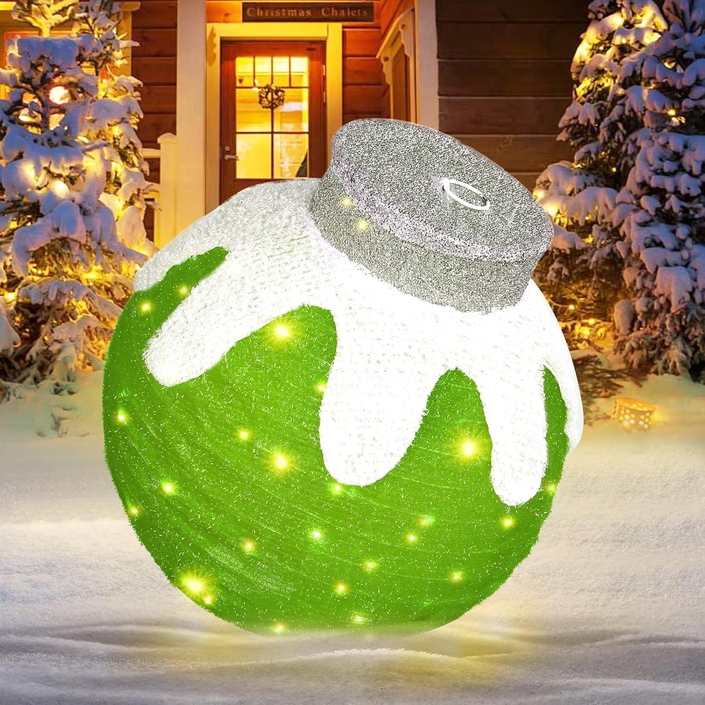 Outdoor Christmas Ball Decoration with 80 LED Lights and Modes