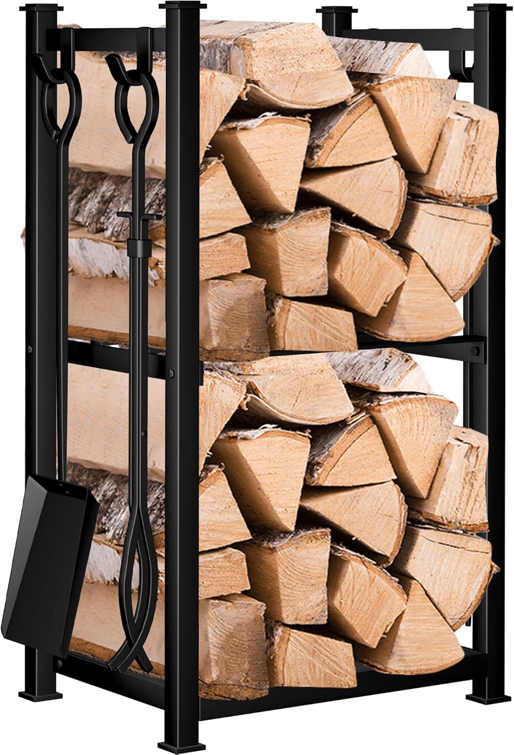 Firewood Rack Indoor with Tools Set for Fireplace Storage