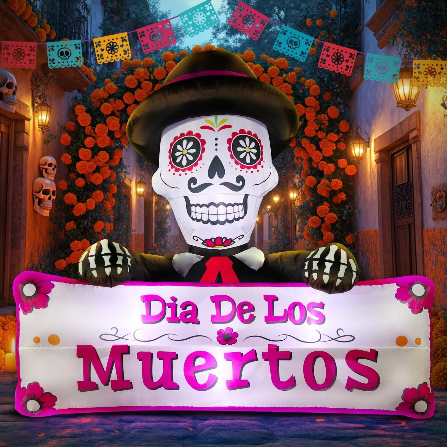 6FT Halloween Inflatable Decoration for Dia de Los Muertos Fun