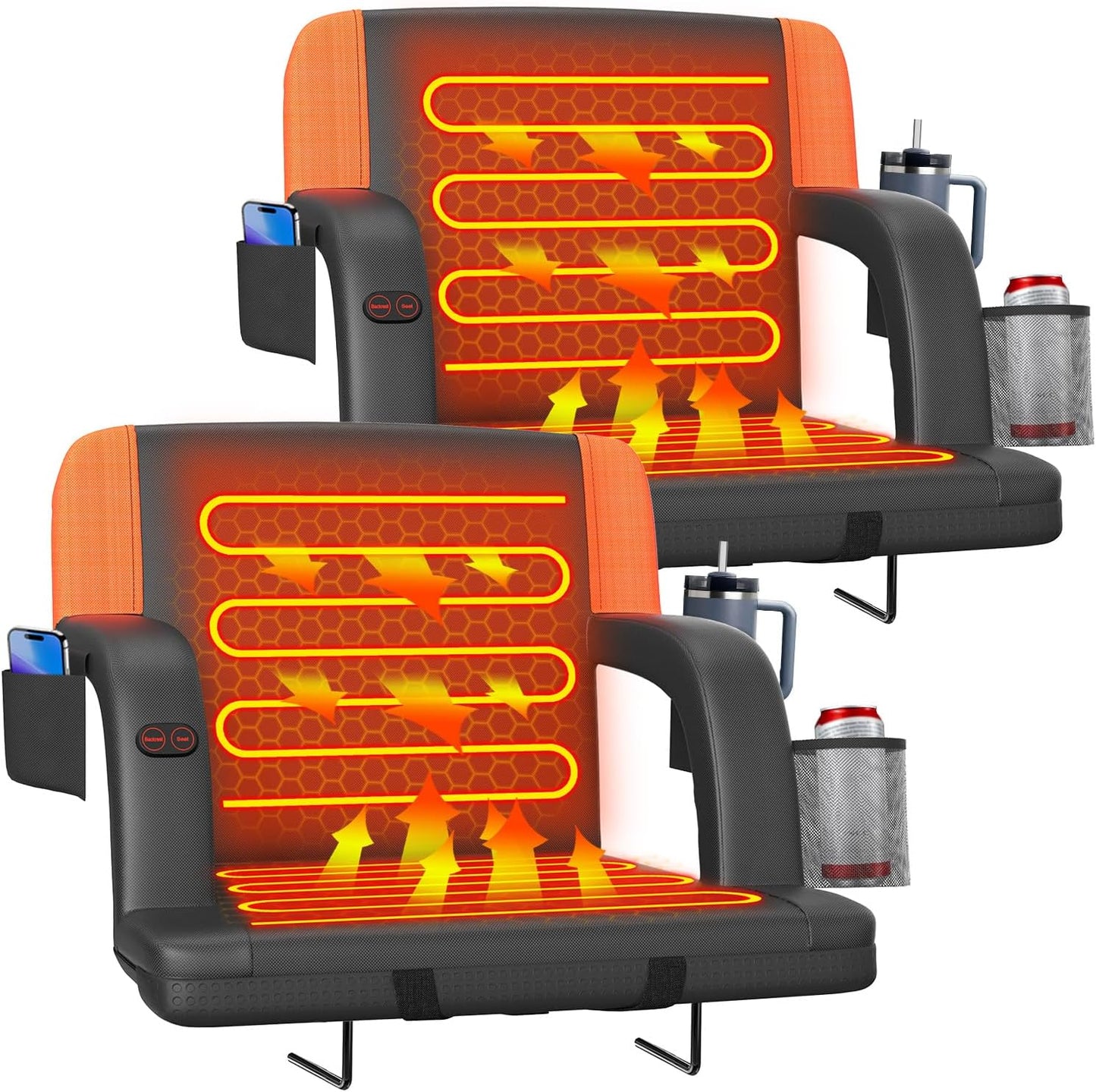 Suteck Heated Stadium Seats with Back Support for Comfort