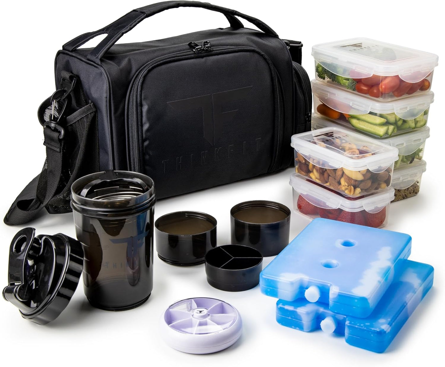 ThinkFit Insulated Meal Prep Lunch Box with 6 BPA-Free Containers