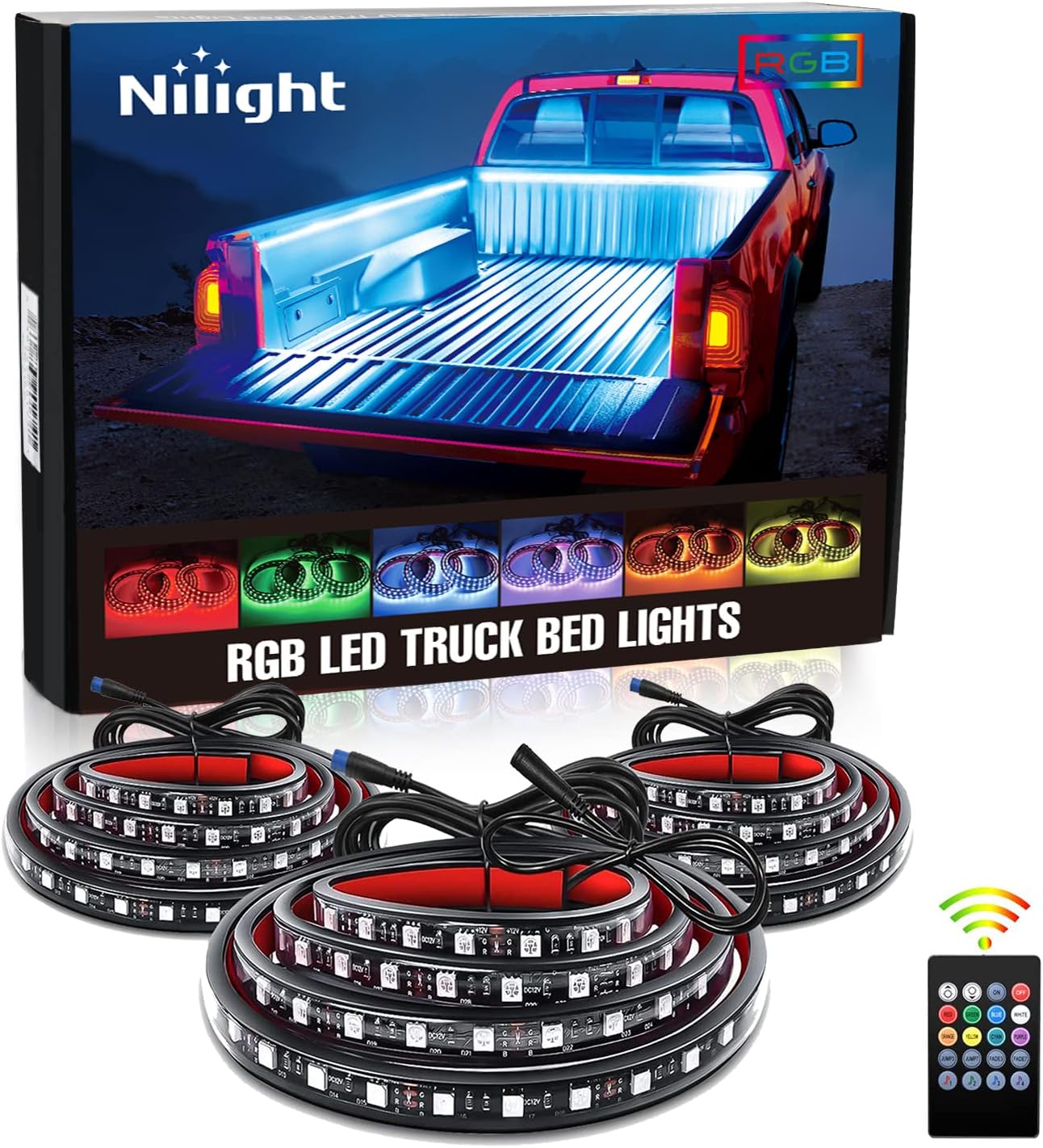 Nilight 60 Inch RGB Truck Bed Light Strip Kit for Any Vehicle