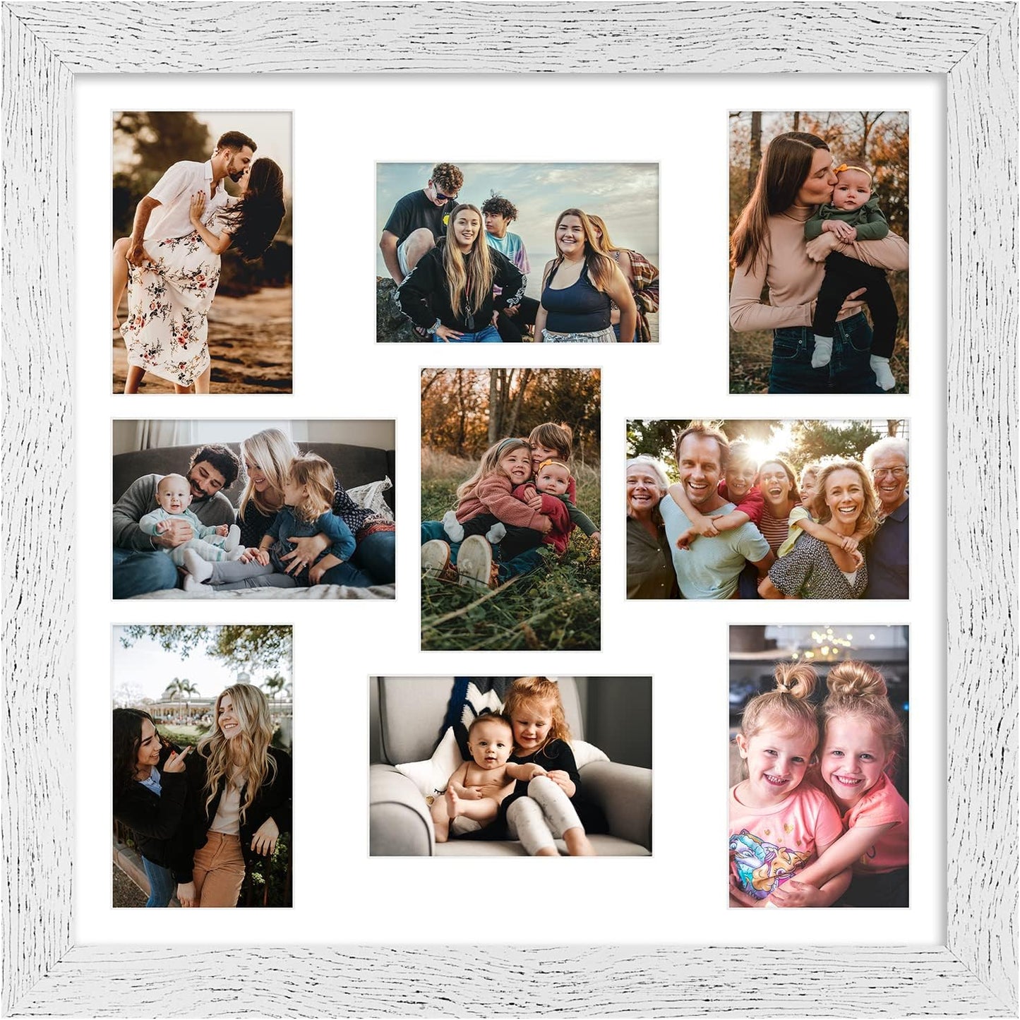 17x17 Picture Frame Display Collage for 4X6 Photos in White