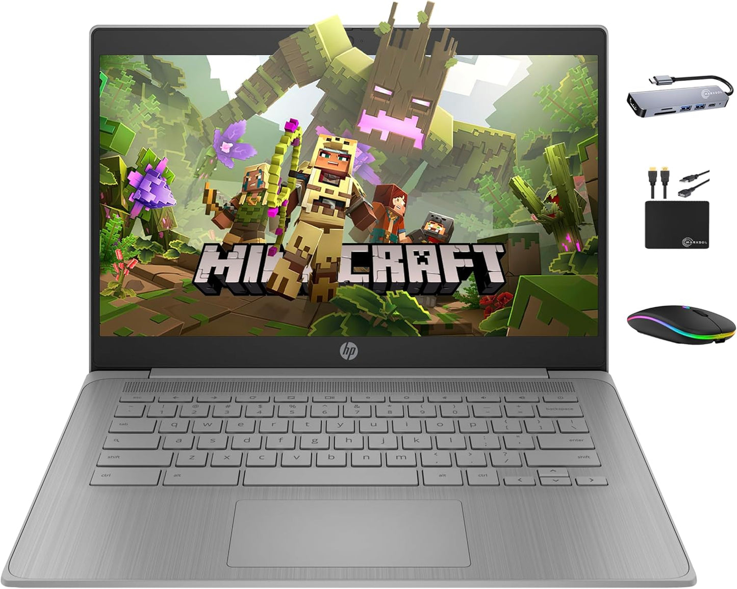 HP Chromebook 14 HD Laptop for Students with Quad-Core Power