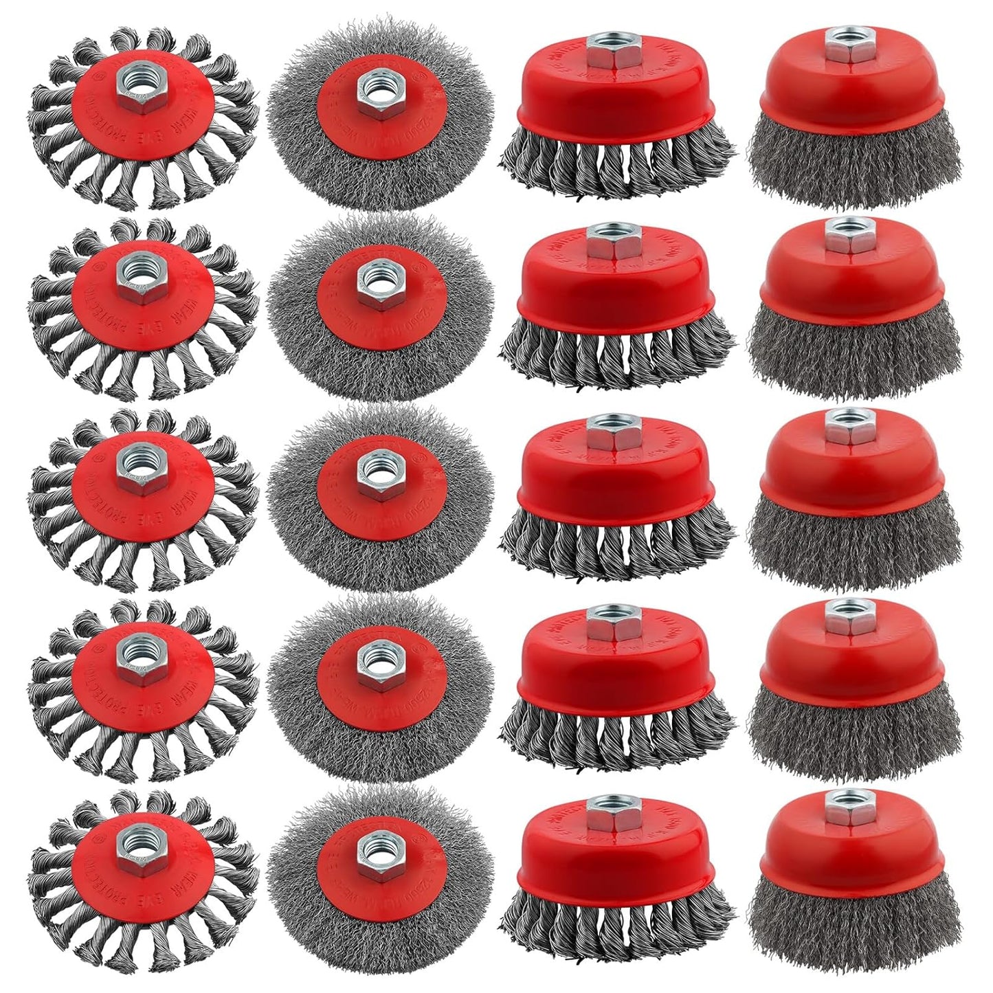 Rocaris 20 Pack Wire Wheel Cup Brush Set for Angle Grinders