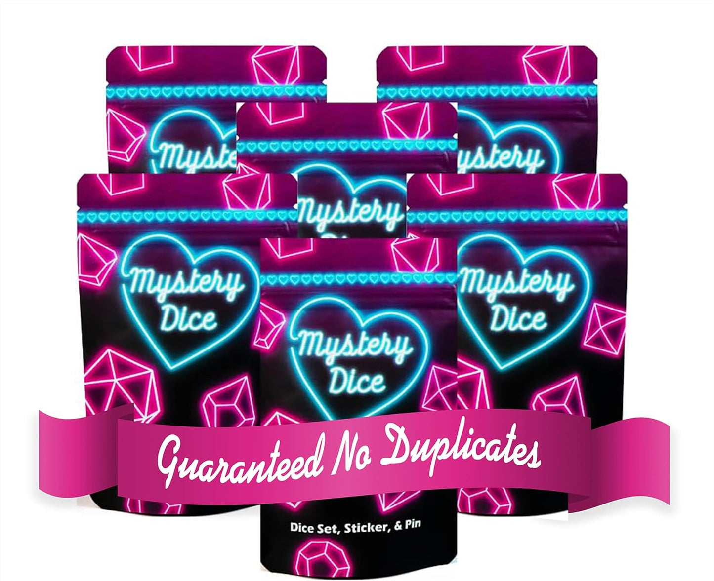 Mystery Sweetheart Love Dice Set of 7 for RPG Table Games