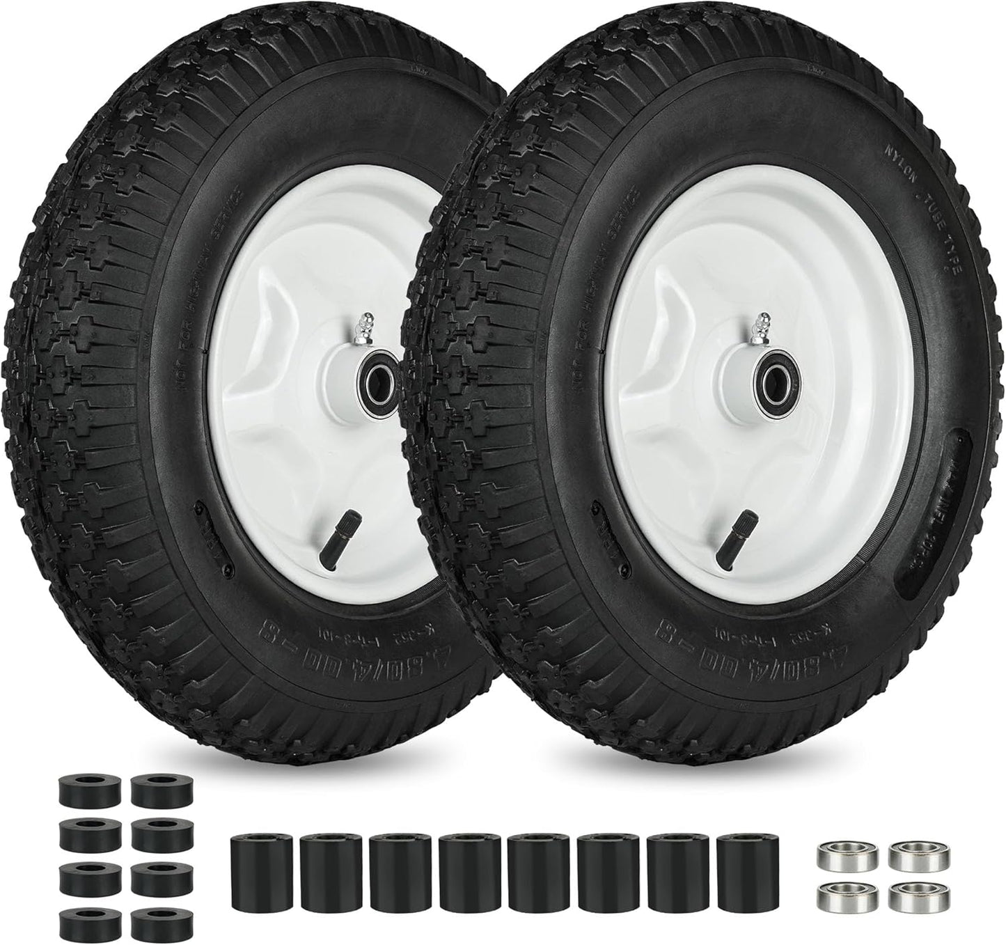 LotFancy 4.80/4.00-8 Tire and Wheel for Wheelbarrows and Carts