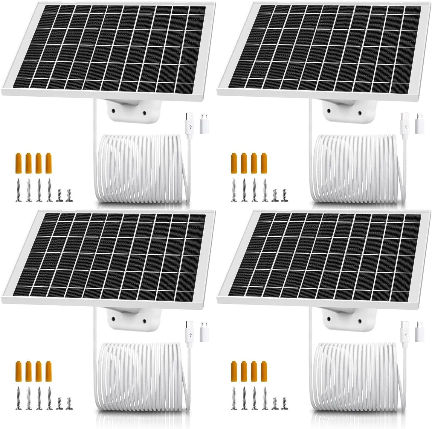 4 Pack 7W Solar Panel Charger for Arlo Essential Cameras