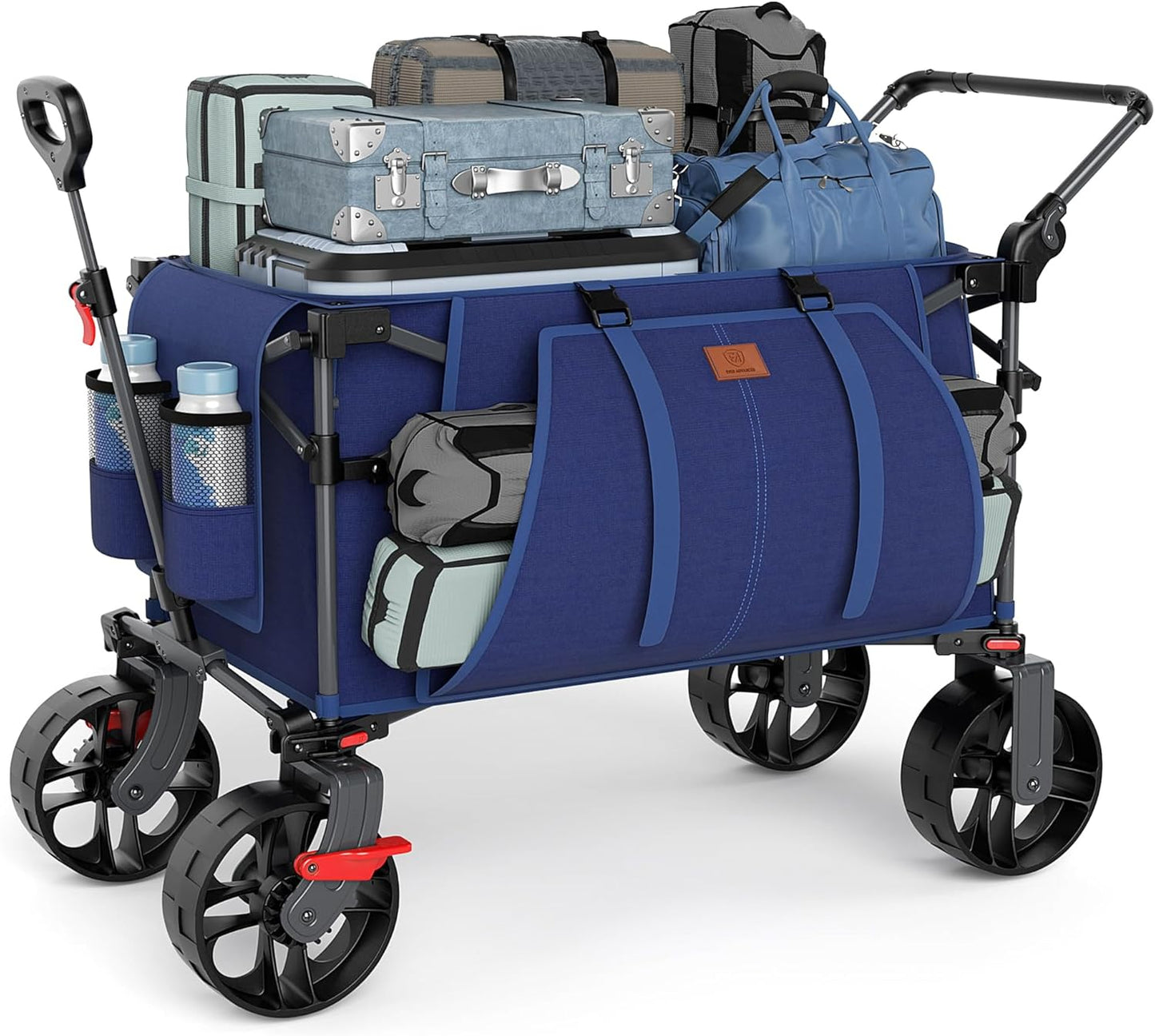 EVER ADVANCED Folding Push Wagon with All-Terrain Big Wheels