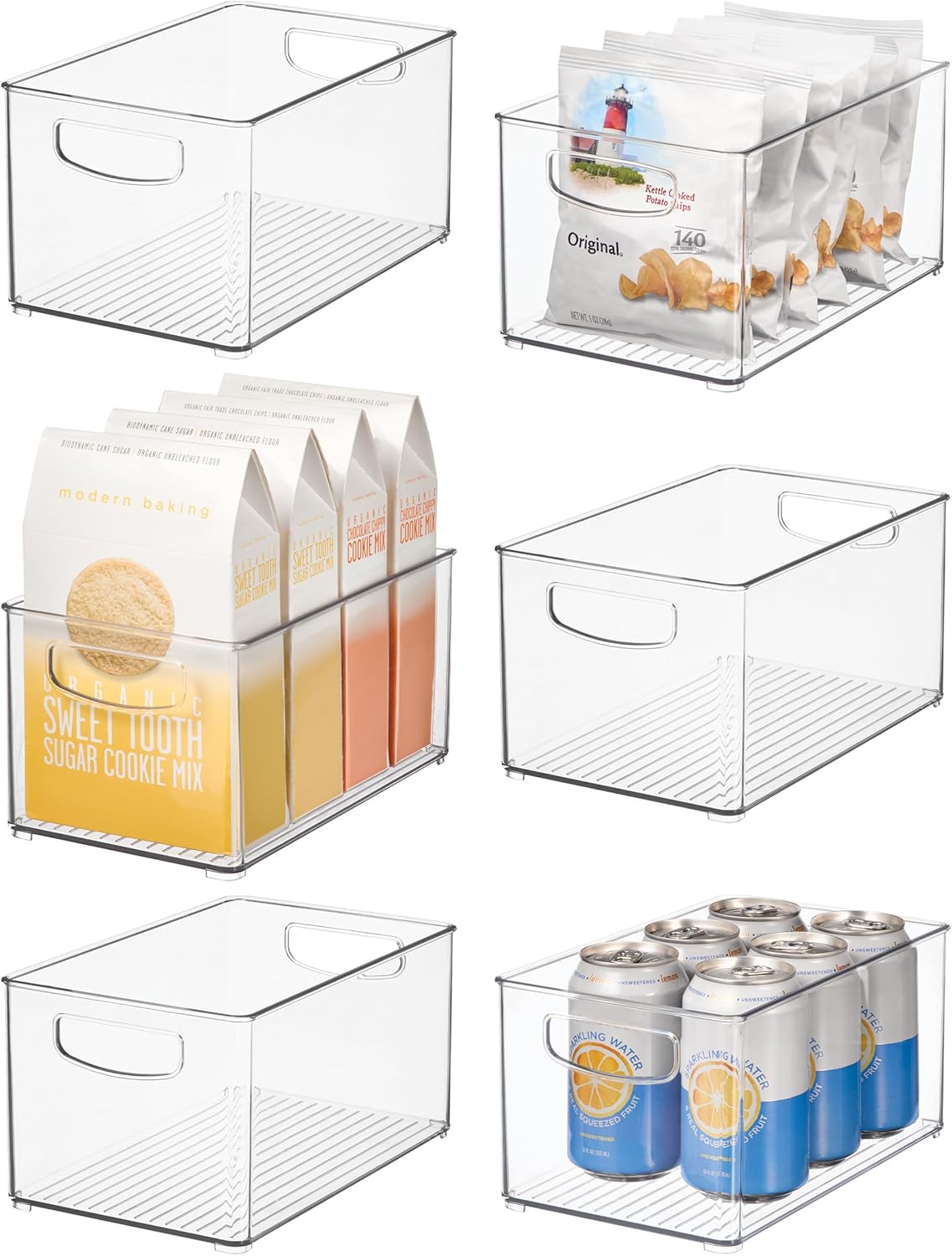 iDesign Stackable Clear Plastic Bin for Kitchen Organization