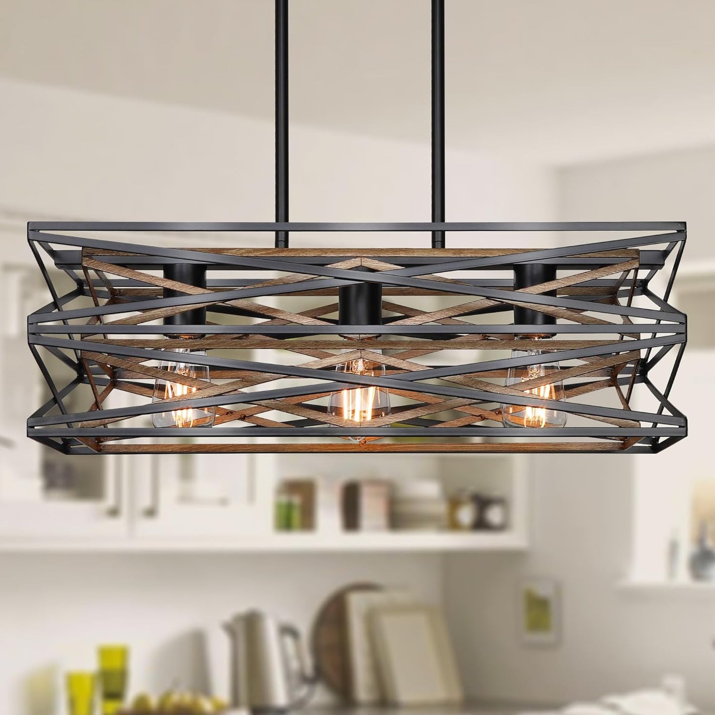 21in Farmhouse Dining Room Light Fixture for Rustic Spaces