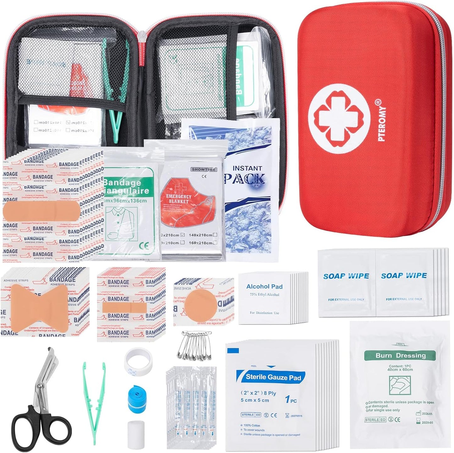 Compact 300 Pc First Aid Kit for Car, Travel & Outdoors