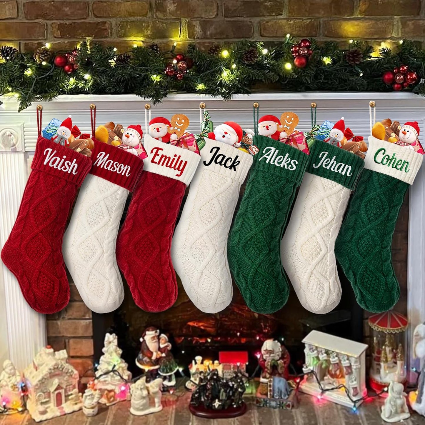 Personalized Christmas Stocking Set of 5 for Holiday Cheer