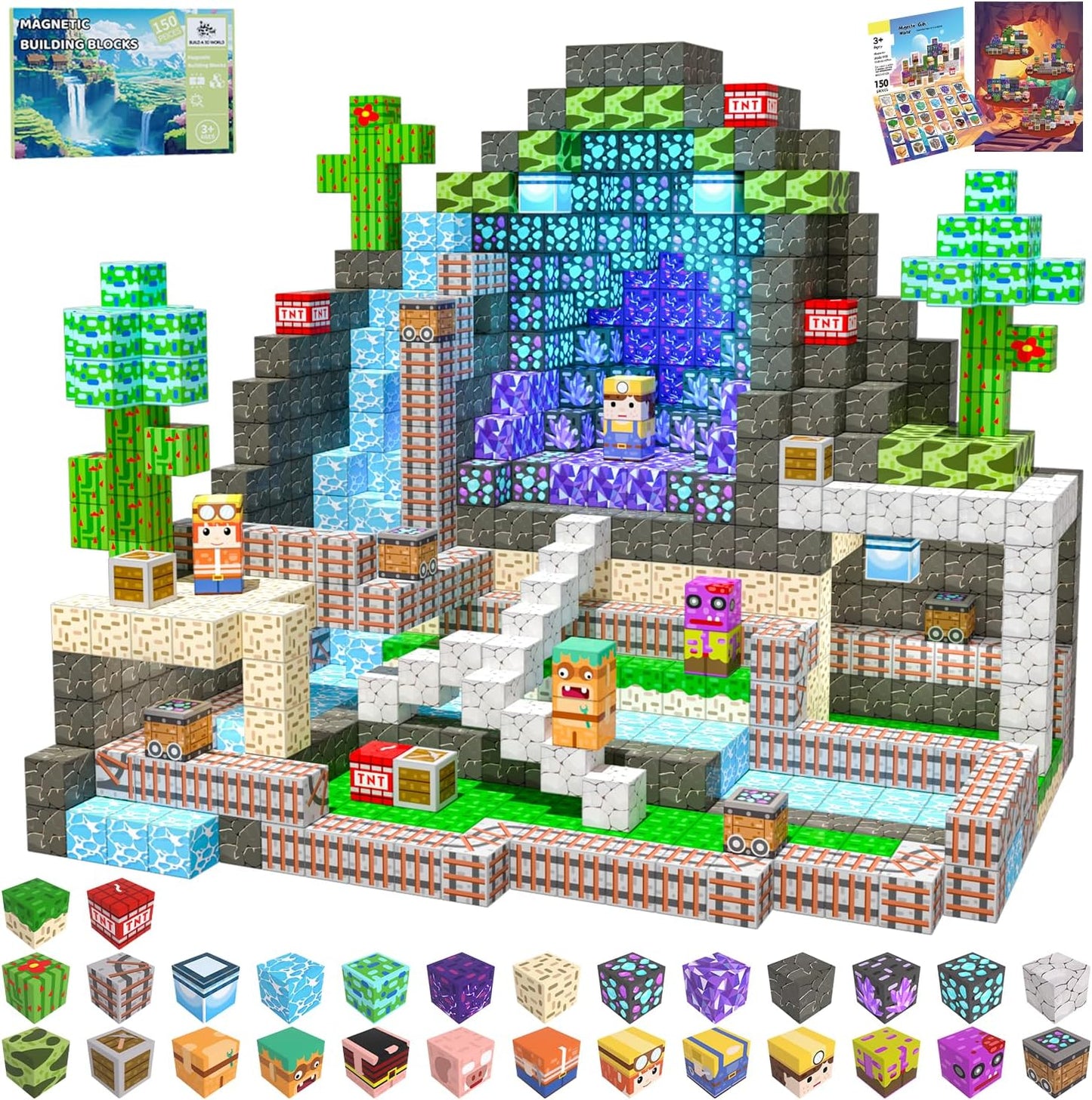 Magnetic Blocks 150PCS for Kids - STEM Building Fun and Learning