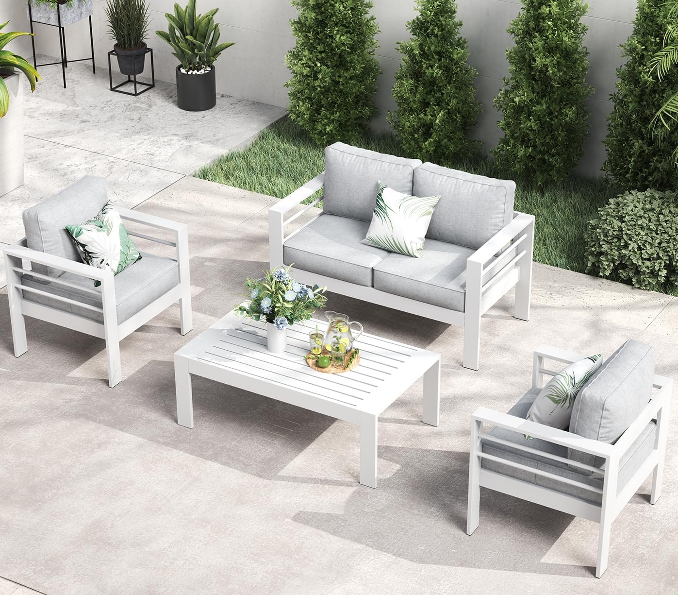 LayinSun Outdoor Aluminum Furniture Set for Modern Patios