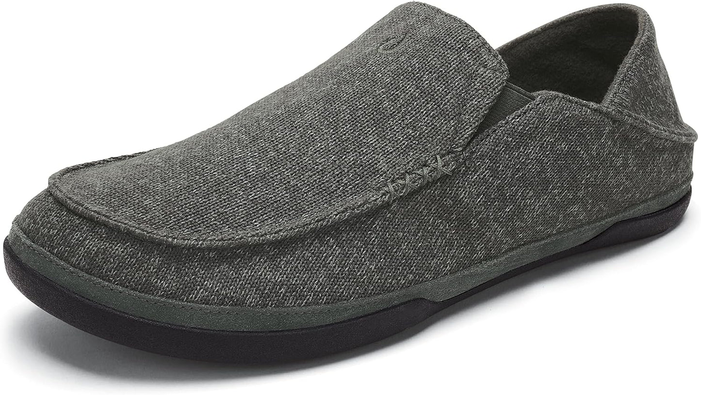 OLUKAI Moloa Hulu Men's Wool-Blend Slippers for Comfort