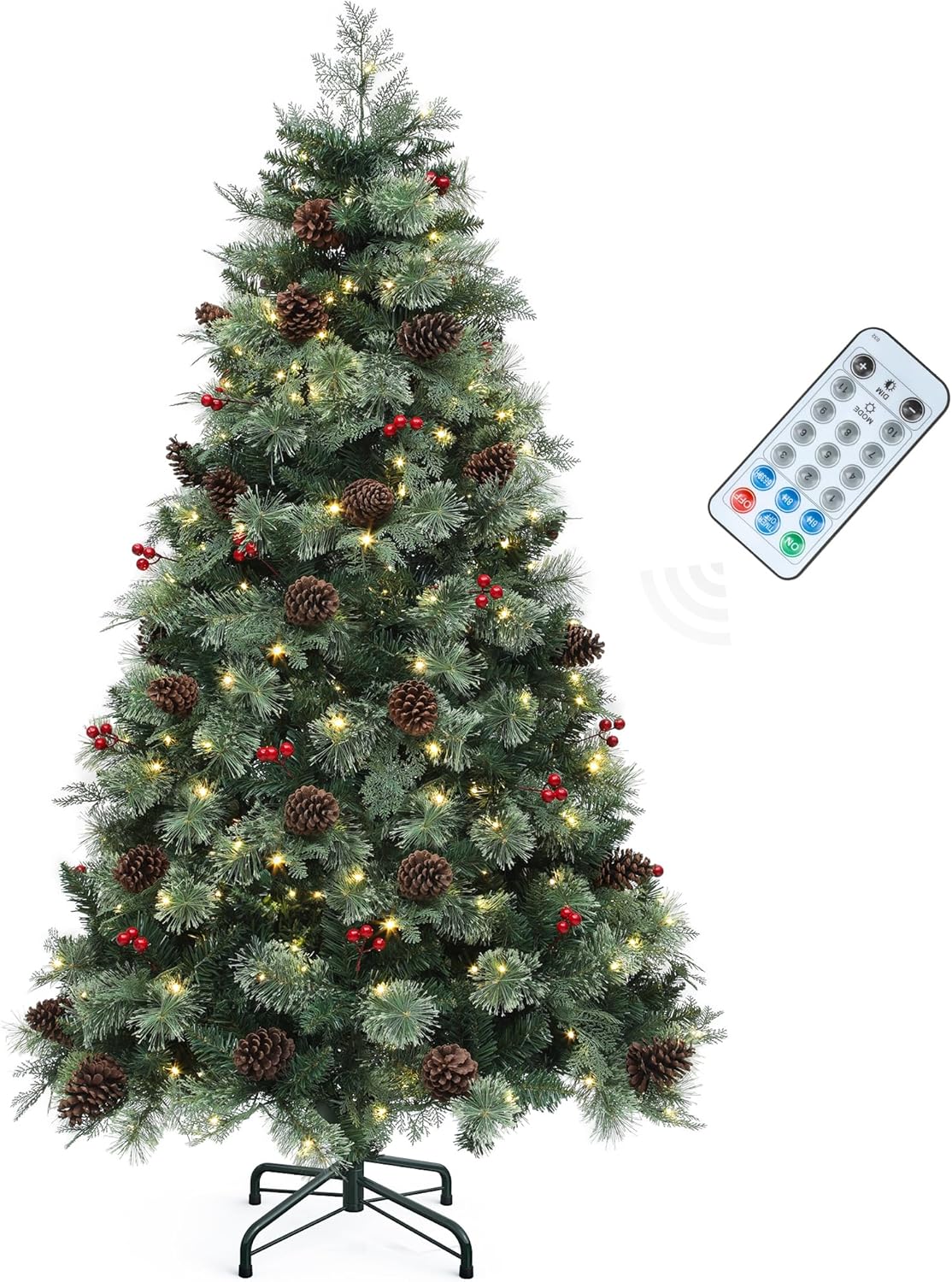 YITAHOME 6ft Prelit Carolina Pine Christmas Tree with Remote