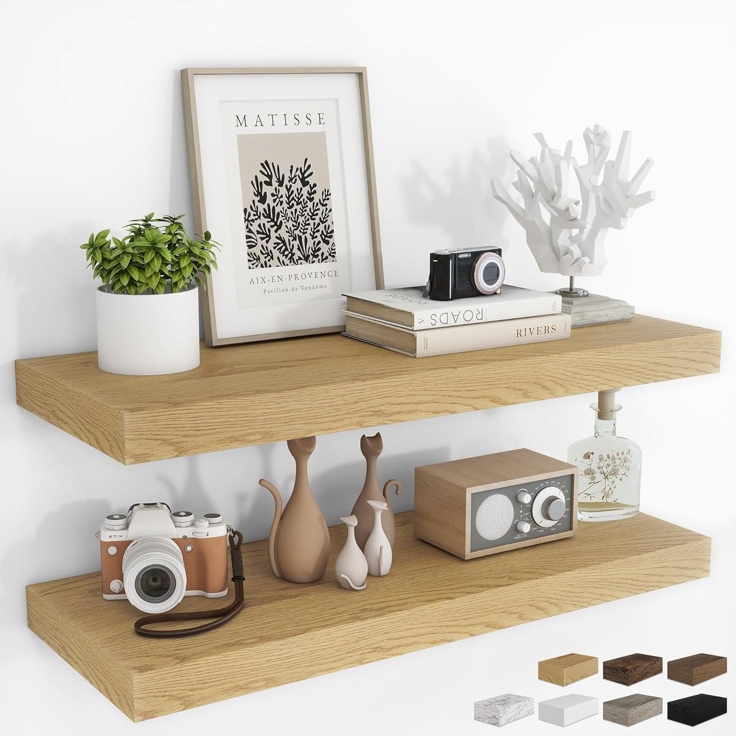 36Inch Floating Shelves for Wall - Rustic Wood Storage Solution