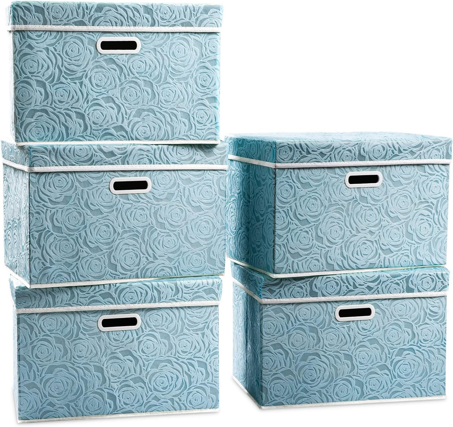 PRANDOM Stackable Storage Cubes with Lids for Home Organization