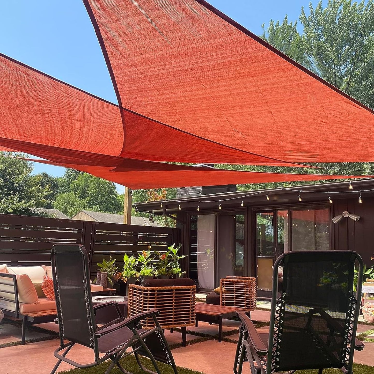 LOVE STORY Custom Size Terra Red Sun Shade Sail for Outdoor Use