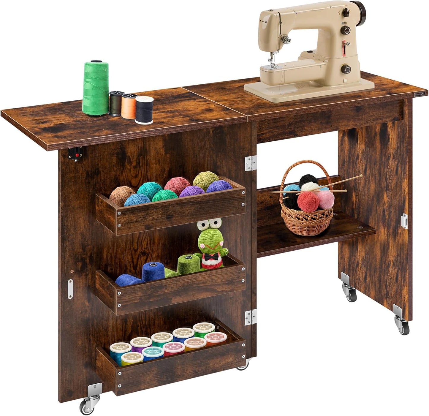 VIVOHOME Foldable Sewing Table - Compact Storage & Lift