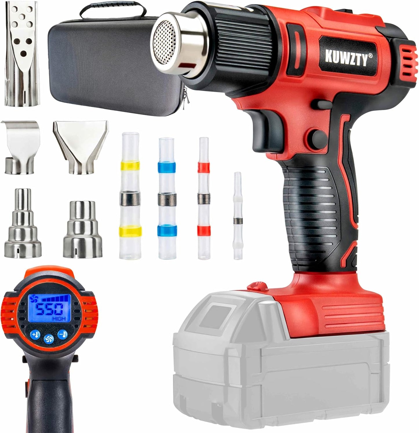 Cordless Heat Gun for Milwaukee M18 Battery with LCD Display