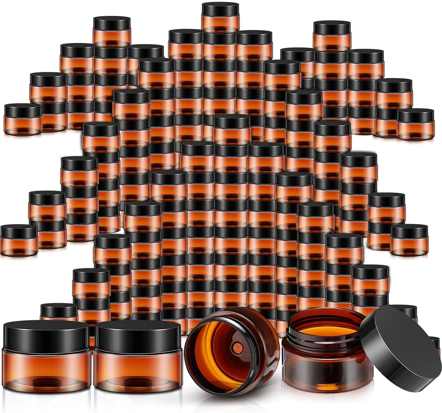 100 Pcs 1 oz Plastic Jars with Lids for Travel Storage Needs