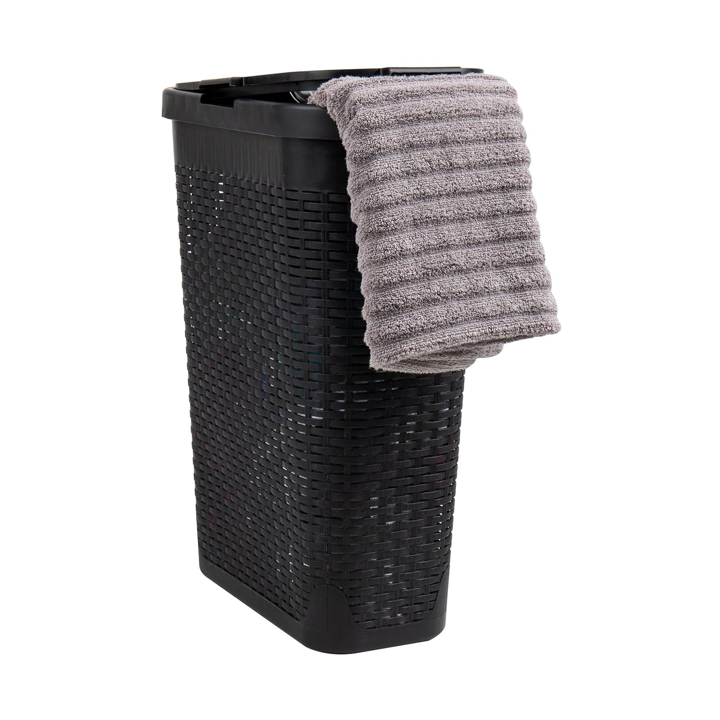 Mind Reader Slim Laundry Hamper with Lid for Compact Spaces