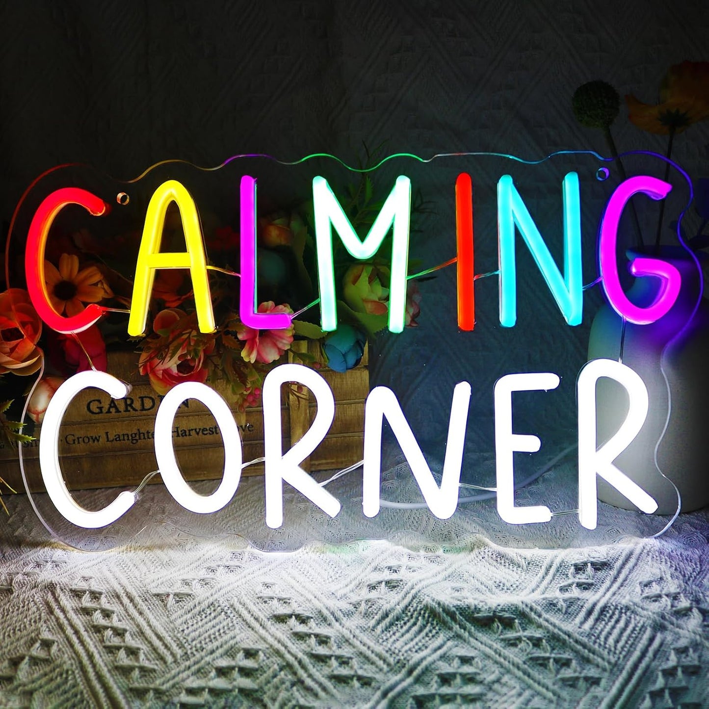 Calming Corner Neon Sign for Classroom Decor and Therapy Rooms