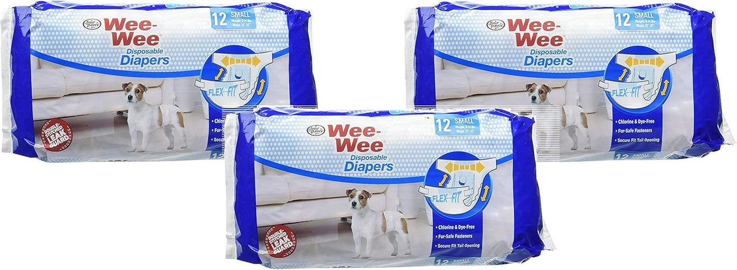 Four Paws Disposable Dog Diapers - Small (3 Pack)