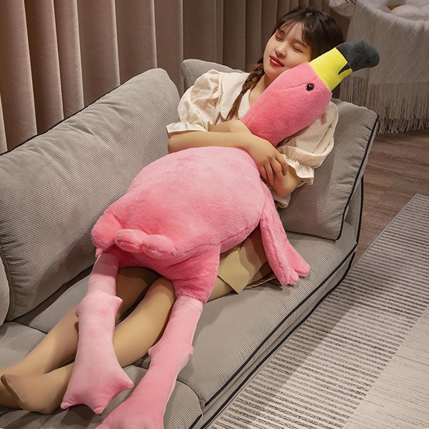62 Flamingo Stuffed Animal Plush Pillow for Kids and Adults