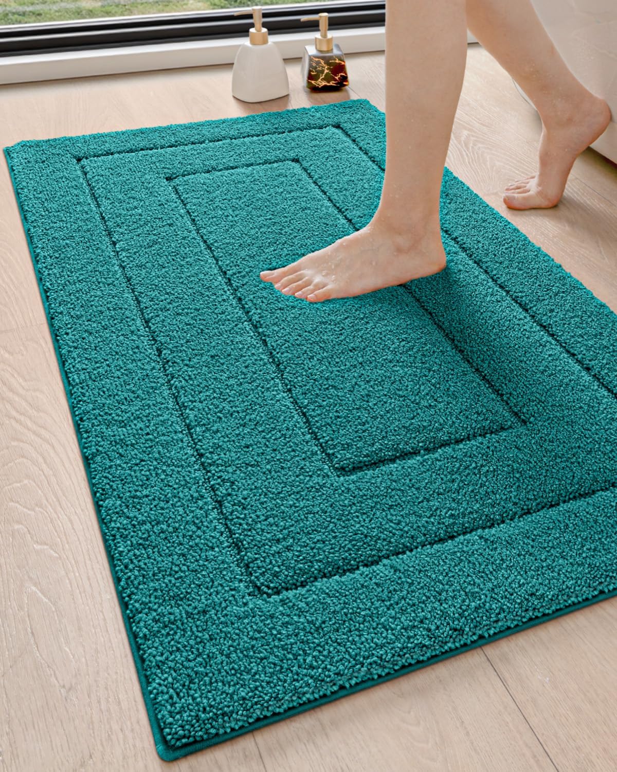 DEXI Bathroom Rug 43x24 Non Slip Washable Bath Mat for Shower