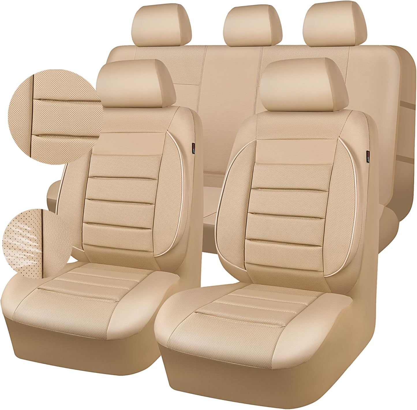 CAR PASS Leather Seat Covers Full Set for Luxury Comfort SUV