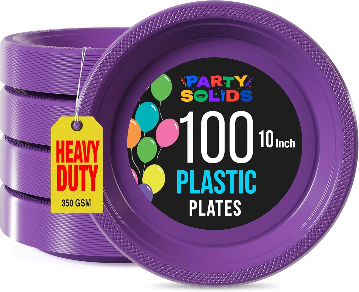 Exquisite Purple Plastic Plates for Parties and Events 100 Pcs