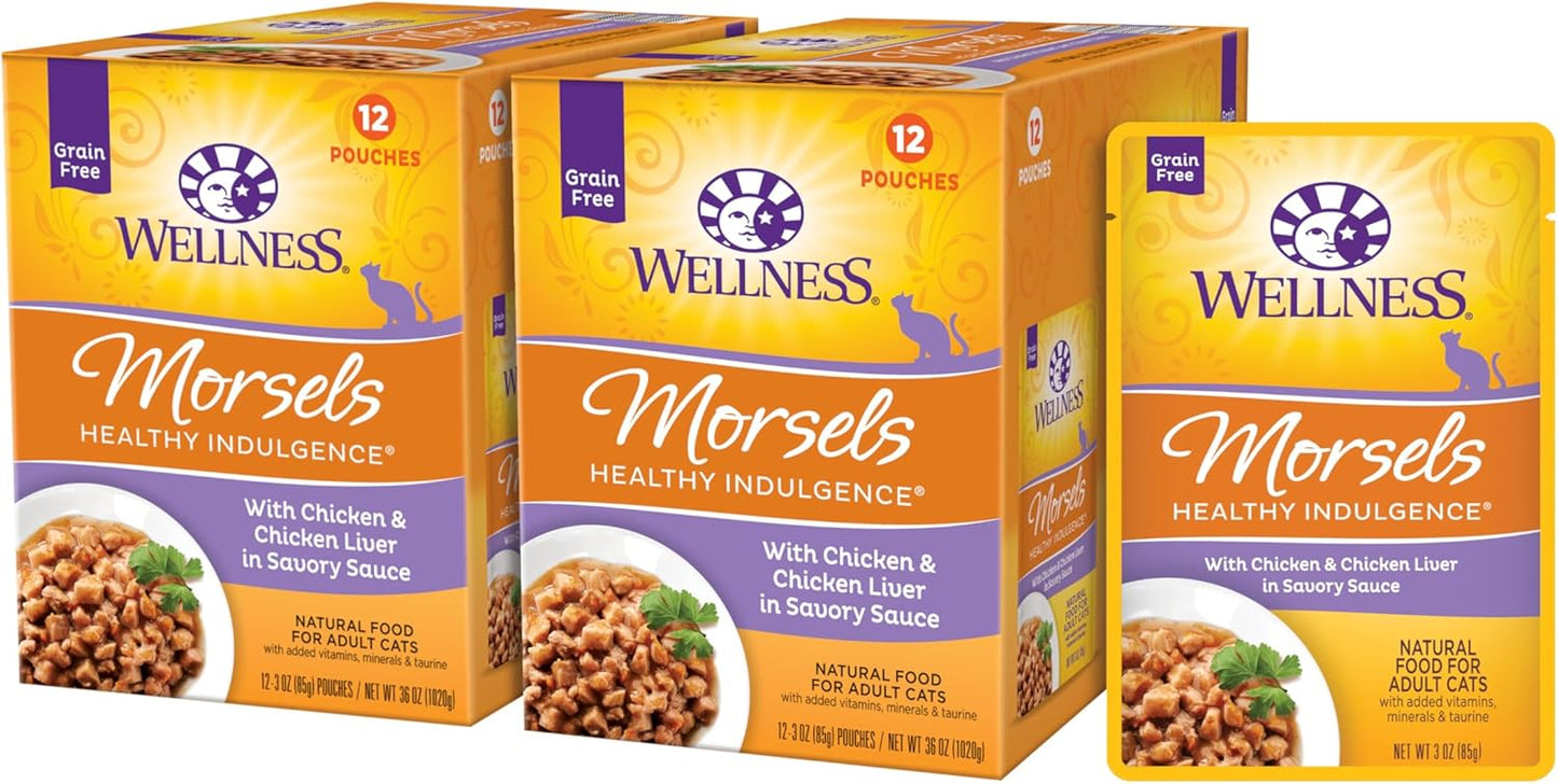 Wellness Healthly Indulgence Morsels Grain-Free Cat Food Pouch